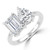 Emerald Diamond Toi et Moi Engagement Ring in White Gold (MVSX1026-W)