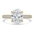 Oval Diamond Hidden Halo Three Row Pave Solitaire with Accents Engagement Ring in Yellow Gold (MVSLG1694-Y)