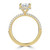 Oval Diamond Hidden Halo Three Row Pave Solitaire with Accents Engagement Ring in Yellow Gold (MVSLG1694-Y)