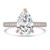 Pear Diamond Hidden Halo Three Row Pave Solitaire with Accents Engagement Ring in Rose Gold (MVSLG1695-R)