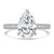Pear Diamond Hidden Halo Three Row Pave Solitaire with Accents Engagement Ring in White Gold (MVSLG1695-W)