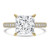 Princess Diamond Hidden Halo Three Row Pave Solitaire with Accents Engagement Ring in Yellow Gold (MVSLG1696-Y)