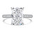 Radiant Diamond Hidden Halo Three Row Pave Solitaire with Accents Engagement Ring in White Gold (MVSLG1697-W)