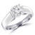 Round Lab Created Diamond Cathedral Solitaire Engagement Ring in White Gold (MVSLG1003-W)