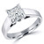 Princess Lab Created Diamond Cathedral Solitaire Engagement Ring in White Gold (MVSLG1004-W)