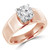 Round Lab Created Diamond Wide Shank Solitaire Engagement Ring in Rose Gold (MVSLG1007-R)