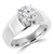 Round Lab Created Diamond Wide Shank Solitaire Engagement Ring in White Gold (MVSLG1007-W)