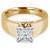 Princess Lab Created Diamond Wide Shank Solitaire Engagement Ring in Yellow Gold (MVSLG1008-Y)