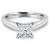 Princess Lab Created Diamond Cathedral Solitaire Engagement Ring in White Gold (MVSLG1010-W)