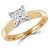 Princess Lab Created Diamond Pinched Cathedral Solitaire Engagement Ring in Yellow Gold (MVSLG1015-Y)