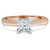 Princess Lab Created Diamond Tapered Cathedral Solitaire Engagement Ring in Rose Gold (MVSLG1018-R)