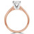 Princess Lab Created Diamond Tapered Cathedral Solitaire Engagement Ring in Rose Gold (MVSLG1018-R)