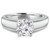 Round Lab Created Diamond Reverse Tapered Cathedral Solitaire Engagement Ring in White Gold (MVSLG1019-W)