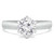 Round Lab Created Diamond Pinched Cathedral Solitaire Engagement Ring in White Gold (MVSLG1025-W)