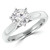 Round Lab Created Diamond Pinched Cathedral Solitaire Engagement Ring in White Gold (MVSLG1025-W)