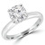Round Lab Created Diamond Pinched Cathedral Solitaire Engagement Ring in White Gold (MVSLG1026-W)