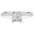 Princess Lab Created Diamond Pinched Cathedral V-Prong Solitaire Engagement Ring in White Gold (MVSLG1027-W)