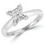 Princess Lab Created Diamond Pinched Cathedral V-Prong Solitaire Engagement Ring in White Gold (MVSLG1027-W)