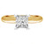 Princess Lab Created Diamond Pinched Cathedral V-Prong Solitaire Engagement Ring in Yellow Gold (MVSLG1027-Y)