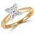 Princess Lab Created Diamond Pinched Cathedral V-Prong Solitaire Engagement Ring in Yellow Gold (MVSLG1027-Y)
