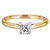 Princess Lab Created Diamond Tapered Cathedral V-Prong Solitaire Engagement Ring in Yellow Gold (MVSLG1029-Y)