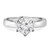 Round Lab Created Diamond Cathedral Trellis 6-Prong Solitaire Engagement Ring in White Gold (MVSLG1041-W)