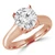 Round Lab Created Diamond Reverse Tapered Cathedral Trellis Solitaire Engagement Ring in Rose Gold (MVSLG1042-R)