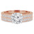 Round Lab Created Diamond Vintage Solitaire with Accents Engagement Ring and Wedding Band Set Ring in Rose Gold (MVSLG1045-R)