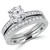 Round Lab Created Diamond Vintage Solitaire with Accents Engagement Ring and Wedding Band Set Ring in White Gold (MVSLG1045-W)