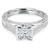 Princess Lab Created Diamond Vintage Cathedral Diamond Accent Bridge and Prongs Solitaire with Accents Engagement Ring in White Gold (MVSLG1047-W)
