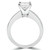 Princess Lab Created Diamond Cathedral V-Prong Solitaire with Accents Engagement Ring in White Gold with Channel Set Accents (MVSLG1048-W)