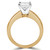 Princess Lab Created Diamond Cathedral V-Prong Solitaire with Accents Engagement Ring in Yellow Gold with Channel Set Accents (MVSLG1048-Y)