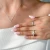 Round Lab Created Diamond Solitaire with Accents Engagement Ring in White Gold (MVSLG1058-W)
