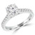 Round Lab Created Diamond Cathedral Solitaire with Accents Engagement Ring in White Gold (MVSLG1064-W)