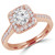 Round Lab Created Diamond Cathedral Cushion Halo Engagement Ring in Rose Gold (MVSLG1065-R)