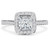 Princess Lab Created Diamond Cathedral Cushion Halo Engagement Ring in White Gold (MVSLG1066-W)