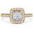 Princess Lab Created Diamond Cathedral Cushion Halo Engagement Ring in Yellow Gold (MVSLG1066-Y)