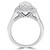 Round Lab Created Diamond Split Shank Cathedral Diamond Bridge Cushion Double Halo Engagement Ring in White Gold (MVSLG1067-W)