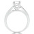 Round Lab Created Diamond Cathedral Solitaire with Accents Engagement Ring in White Gold with Channel Set Accents (MVSLG1068-W)