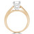 Round Lab Created Diamond Cathedral Solitaire with Accents Engagement Ring in Yellow Gold with Channel Set Accents (MVSLG1068-Y)