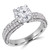Round Lab Created Diamond Two-Row Rolled Pave Solitaire with Accents Engagement Ring in White Gold (MVSLG1076-W)