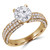 Round Lab Created Diamond Two-Row Rolled Pave Solitaire with Accents Engagement Ring in Yellow Gold (MVSLG1076-Y)
