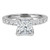 Princess Lab Created Diamond Solitaire with Accents Engagement Ring in White Gold (MVSLG1078-W)