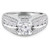 Round Lab Created Diamond Vintage Split-Shank Three-Row Cathedral Diamond Bridge Solitaire with Accents Engagement Ring in White Gold (MVSLG1080-W)