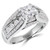 Round Lab Created Diamond Vintage Split-Shank Three-Row Cathedral Diamond Bridge Solitaire with Accents Engagement Ring in White Gold (MVSLG1080-W)