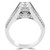 Round Lab Created Diamond Vintage Split-Shank Three-Row Cathedral Diamond Bridge Solitaire with Accents Engagement Ring in White Gold (MVSLG1080-W)