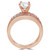 Round Lab Created Diamond Vintage Reverse Tapered Solitaire with Accents Engagement Ring and Wedding Band Set Ring in Rose Gold (MVSLG1085-R)
