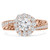 Round Lab Created Diamond Vintage Split-Shank Halo Engagement Ring in Rose Gold (MVSLG1086-R)