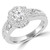Round Lab Created Diamond Vintage Split-Shank Halo Engagement Ring in White Gold (MVSLG1086-W)