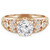 Round Lab Created Diamond Vintage Floral Solitaire with Accents Engagement Ring in Yellow Gold (MVSLG1095-Y)